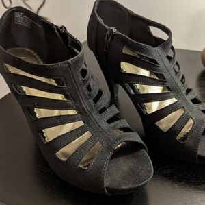 Black gladiator heels